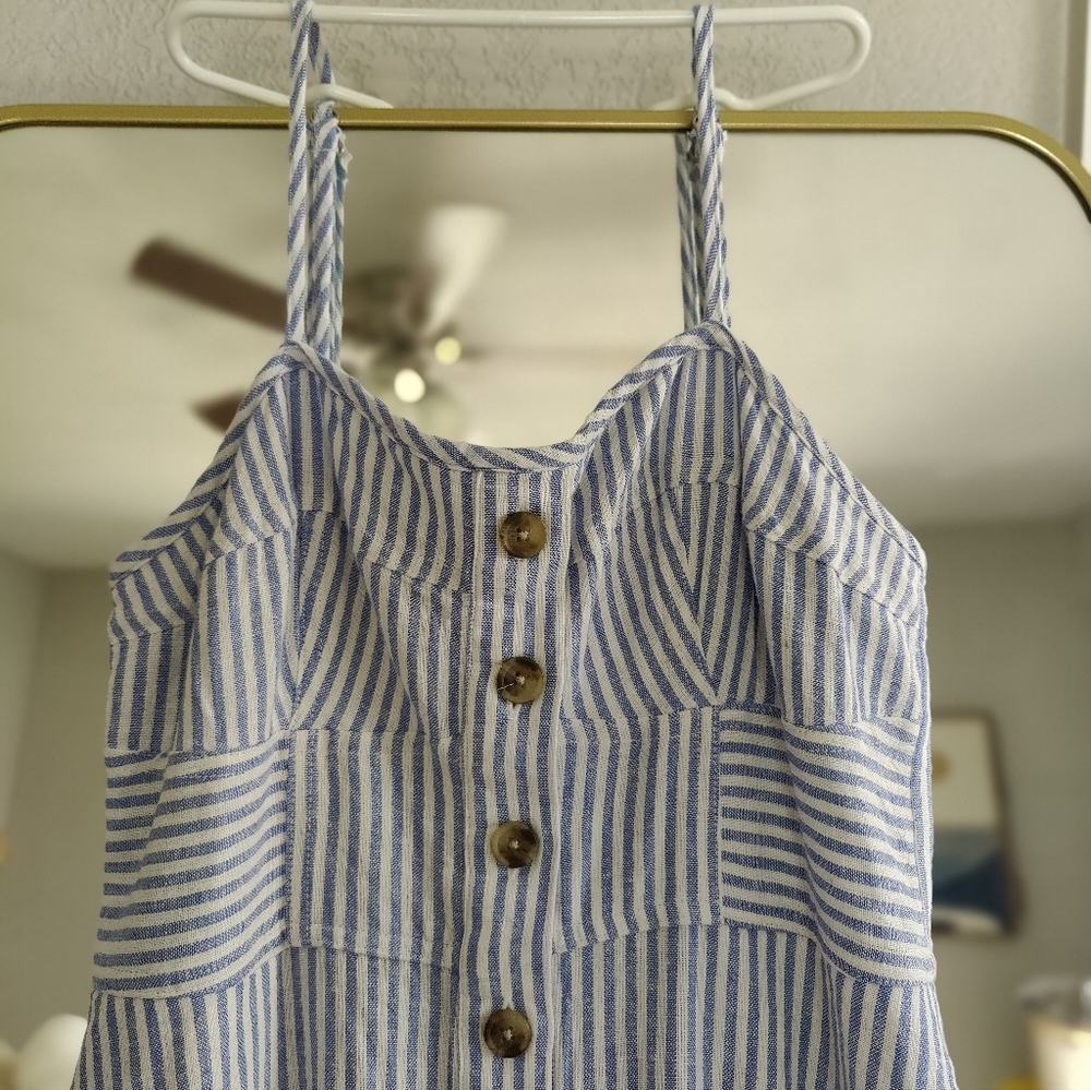 Striped Blue Midi Dress NWOT - Picture 9 of 10